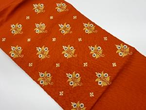 リサイクル　抽象草花模様織出し名古屋帯